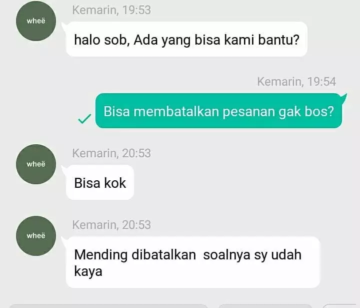 chat lucu penjual online shop pamer banget © 2021 instagram.com