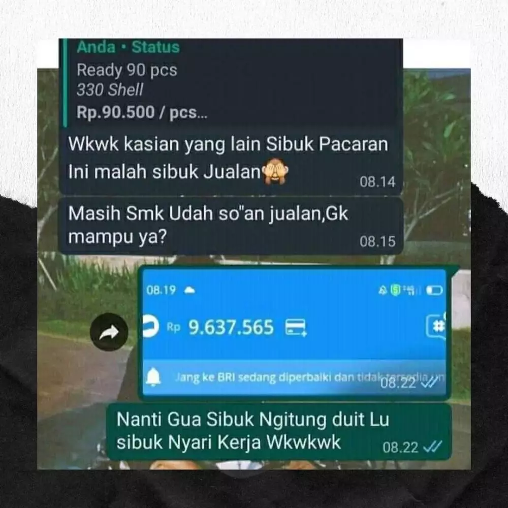 chat lucu penjual online shop pamer banget © 2021 instagram.com