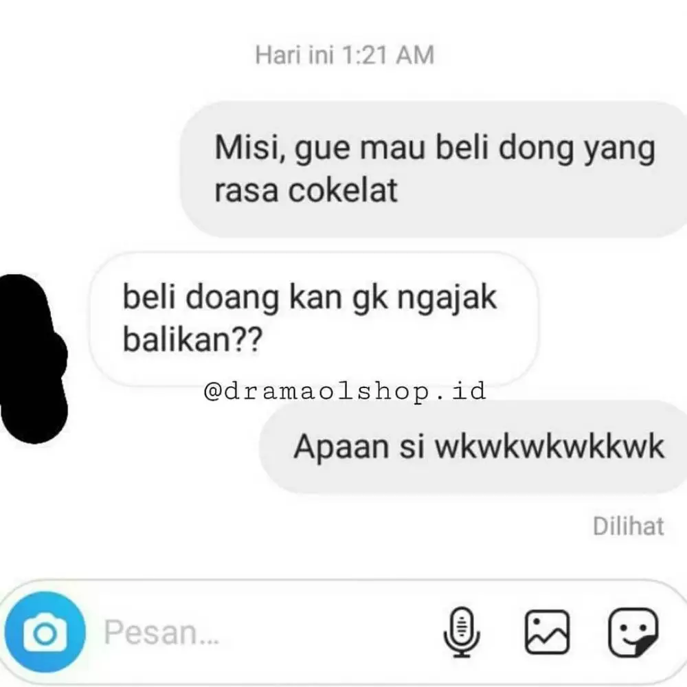 chat lucu penjual online shop pamer banget © 2021 instagram.com