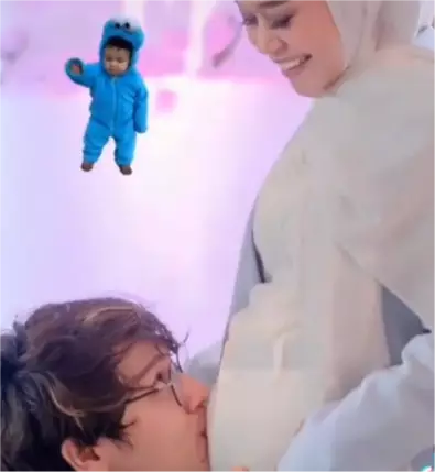 Viral video Rizky Billar lari buat cium baby bump Lesty © berbagai sumber