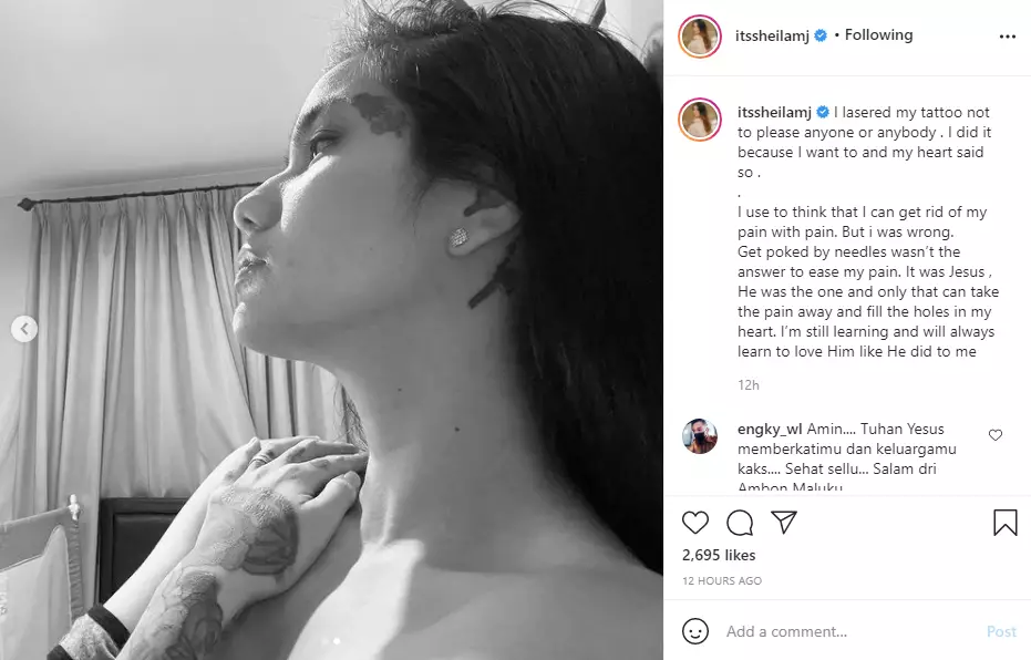 ungkapan penyesalan Sheila Marcia pakai tato Instagram