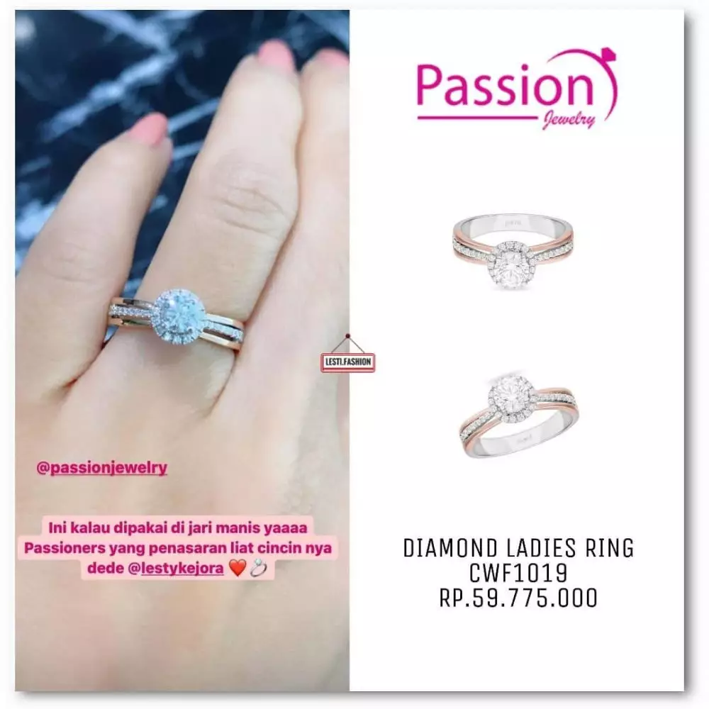 Beda cincin lamaran icis dan lesty dari berbagai sumber