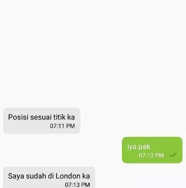 chat lucu driver ojek online ditanyain lokasinya © 2021 instagram.com
