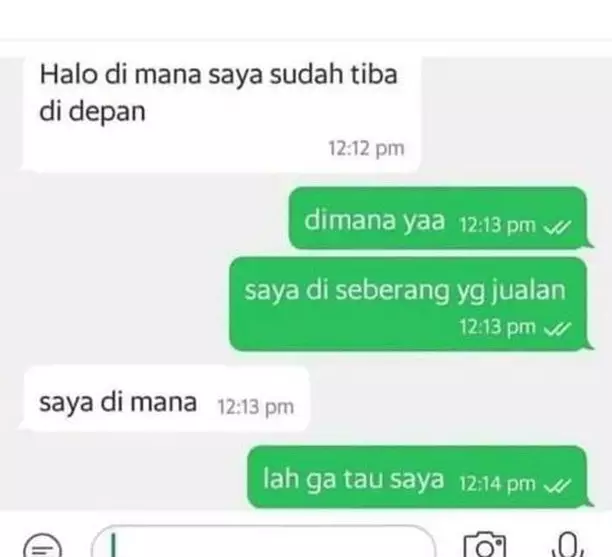 chat lucu driver ojek online ditanyain lokasinya © 2021 instagram.com