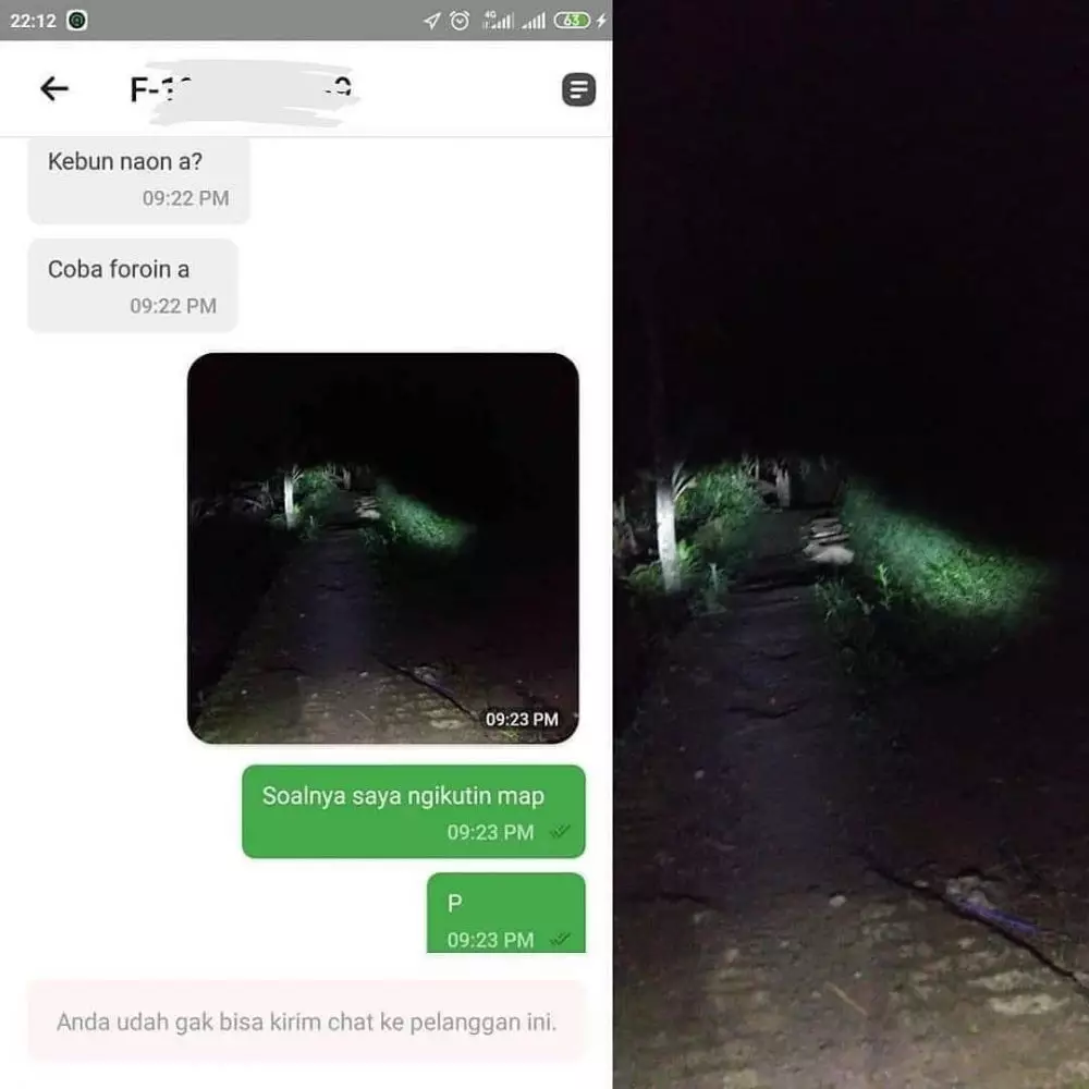 chat lucu driver ojek online ditanyain lokasinya © 2021 instagram.com