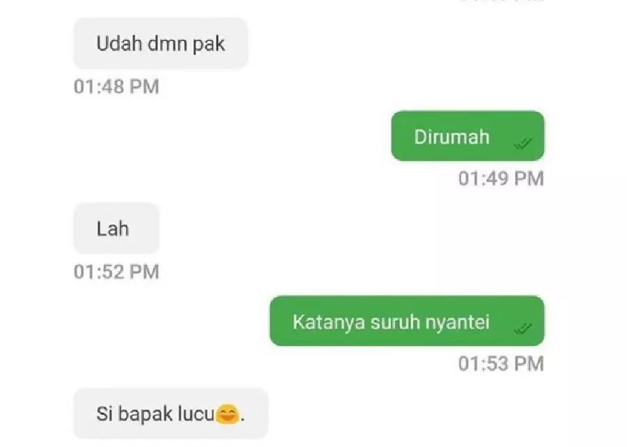 chat lucu driver ojek online ditanyain lokasinya © 2021 instagram.com