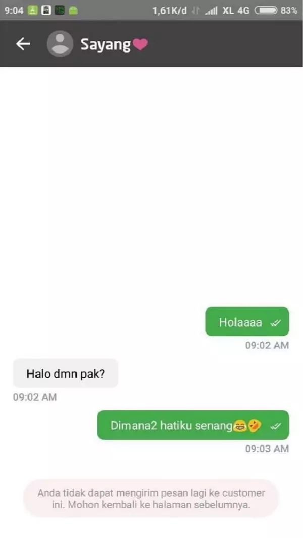 chat lucu driver ojek online ditanyain lokasinya © 2021 instagram.com