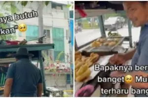 Bantu driver ojol kelaparan, pedagang gorengan dapat rezeki nomplok