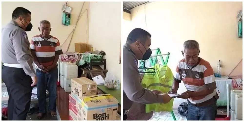 Kisah pensiunan polisi jadi manusia silver © Istimewa