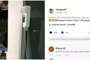 Detik-detik alat deteksi suhu bunyi tanpa ada orang, bikin deg-degan