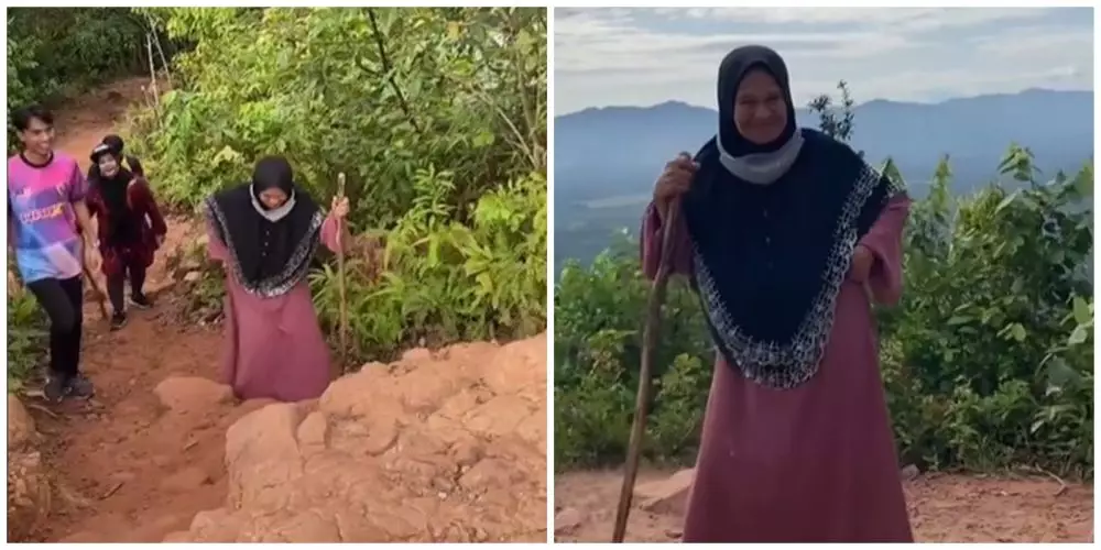 Cerita nenek sukses mendaki © TikTok Cerita nenek sukses mendaki © TikTok