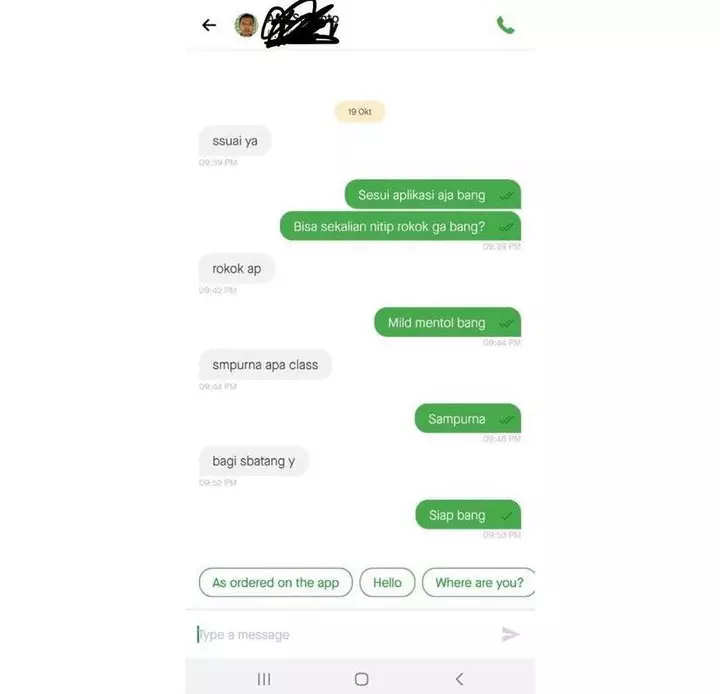 pelanggan ojek online titip beliin barang ke driver © 2021 instagram.com