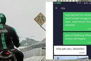 11 Chat lucu titip beli ke driver ojek online ini barangnya nyeneleh