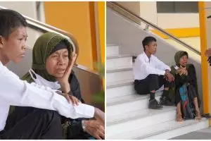 Momen menyentuh ibu temani sang anak tes seleksi CPNS, bikin terharu
