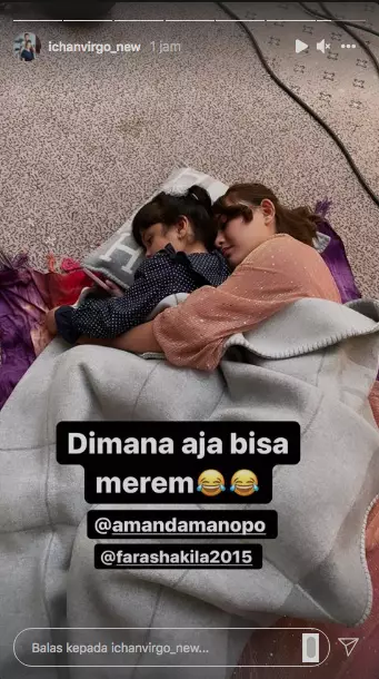 amanda tidur bareng reyna © 2021 Instagram