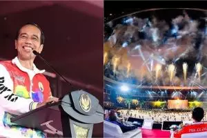 9 Potret kemeriahan pembukaan PON XX Papua, Jokowi main sepak bola