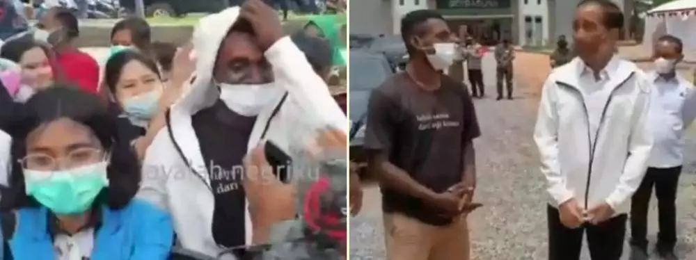 momen Jokowi berikan jaket pada warga © 2021 brilio.net