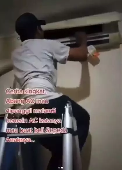 alasan tukang service AC ini bikin haru Instagram