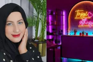 7 Cara Tasyi Athasyia desain studio konten, mewah dengan lampu LED