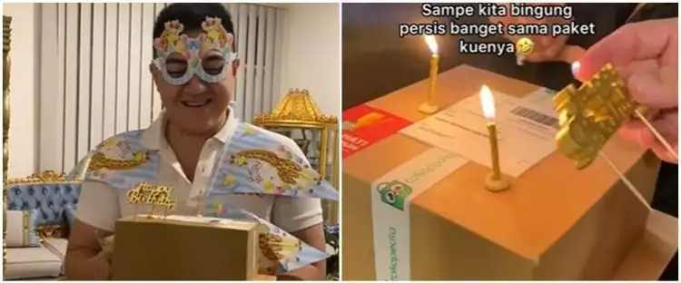 Viral potret kue ulang tahun unik berbentuk paket, dikira kardus
