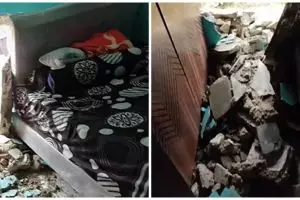 Sempat dikira gempa, penyebab tembok kamar ambruk ini bikin syok