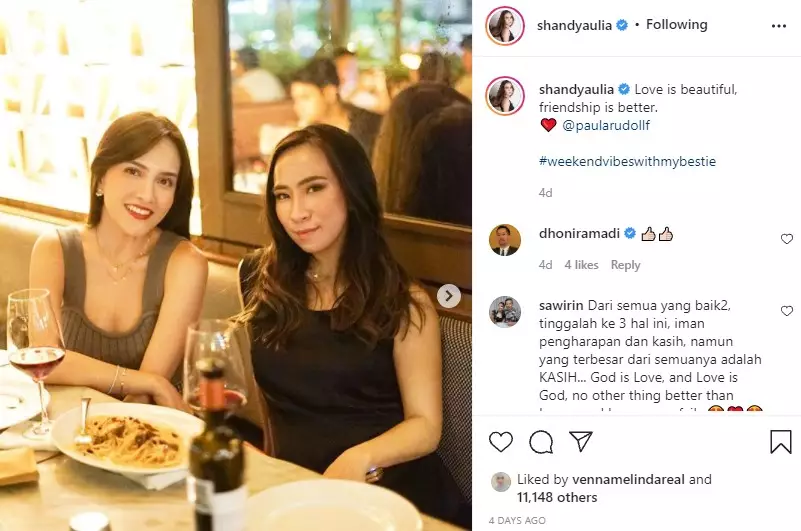 Curhat galau Shandy Aulia © 2021 Instagram
