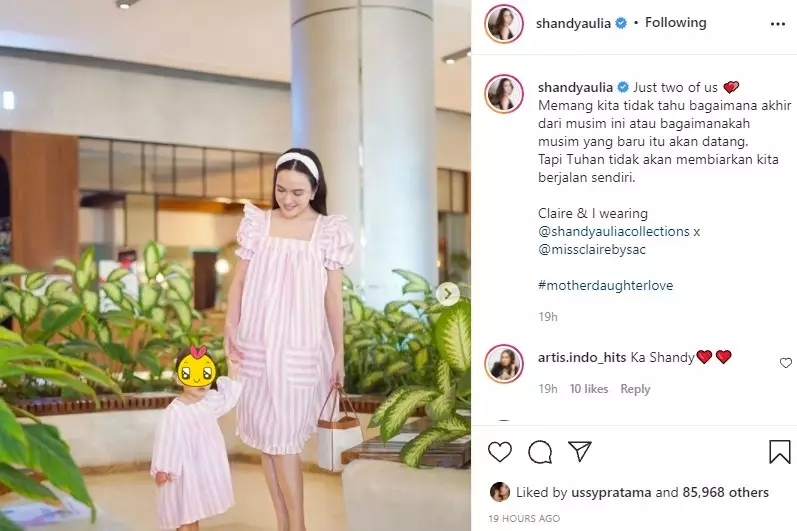 Curhat galau Shandy Aulia © 2021 Instagram