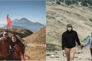 Momen 7 pasangan seleb mendaki gunung, Ammar Zoni daki Gunung Gede