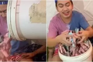 Kisah haru penjual gorengan nabung di ember, hasilkan Rp 167 juta