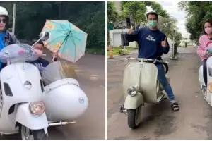 7 Penampakan vespa Nagita Slavina usai dimodifikasi, warnanya nyentrik