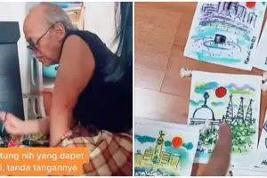 Aksi ayah lukis 100 souvenir untuk pernikahan anak ini bikin salut