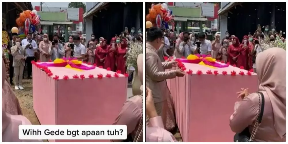 Kado pernikahan super besar © TikTok Kado pernikahan super besar © TikTok