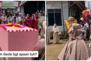 Pengantin terima kado super besar, warganet ikut syok dengan isinya