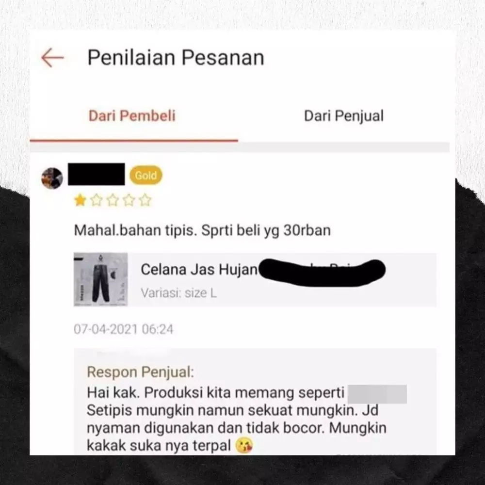 penjual online shop balasin komplain lucu © 2021 instagram.com