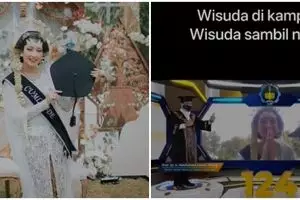 Wisuda sambil gelar acara pernikahan, wanita ini bikin warganet baper