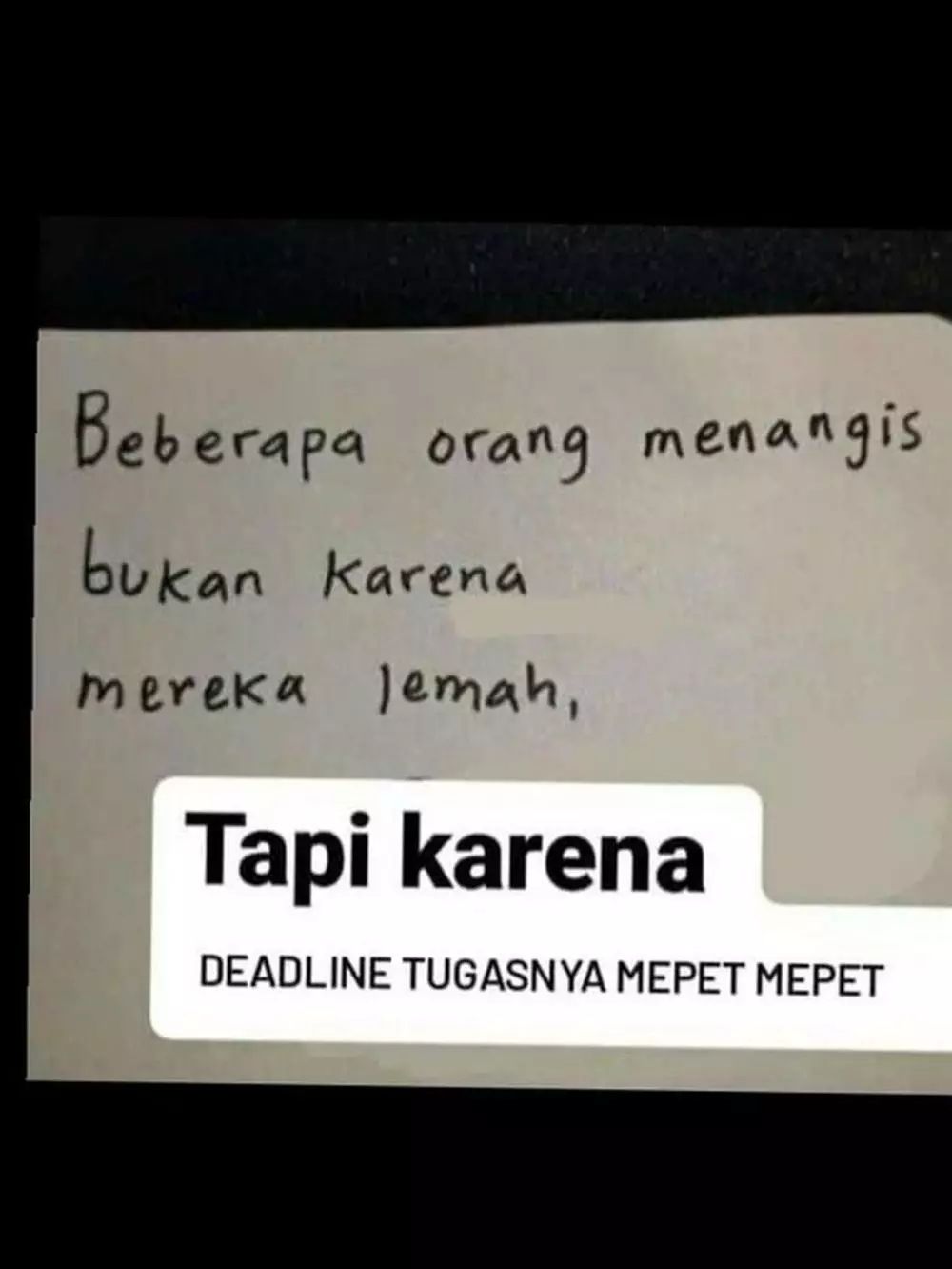 tulisan lucu alasan menangis © 2021 Twitter