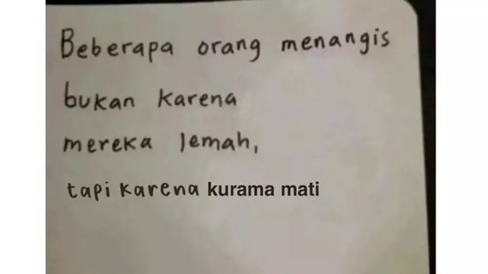 tulisan lucu alasan menangis © 2021 Twitter