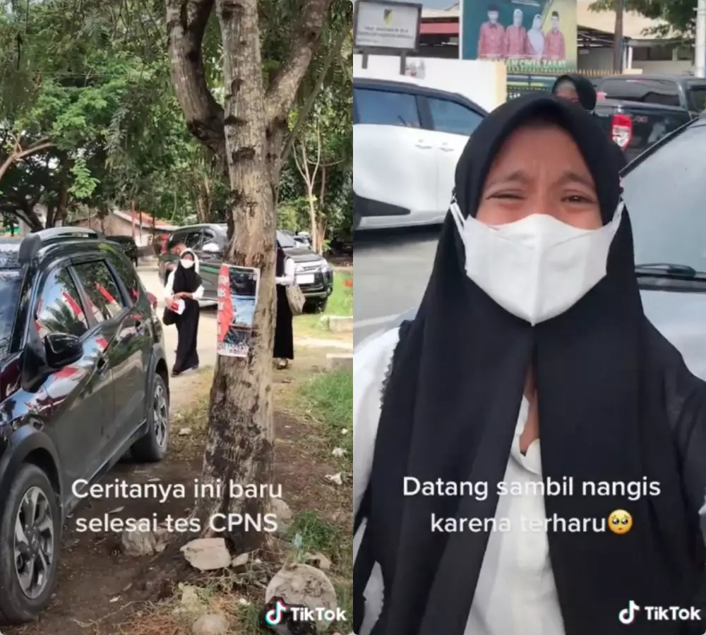 tangis haru wanita lolos tes cpns © 2021 TikTok