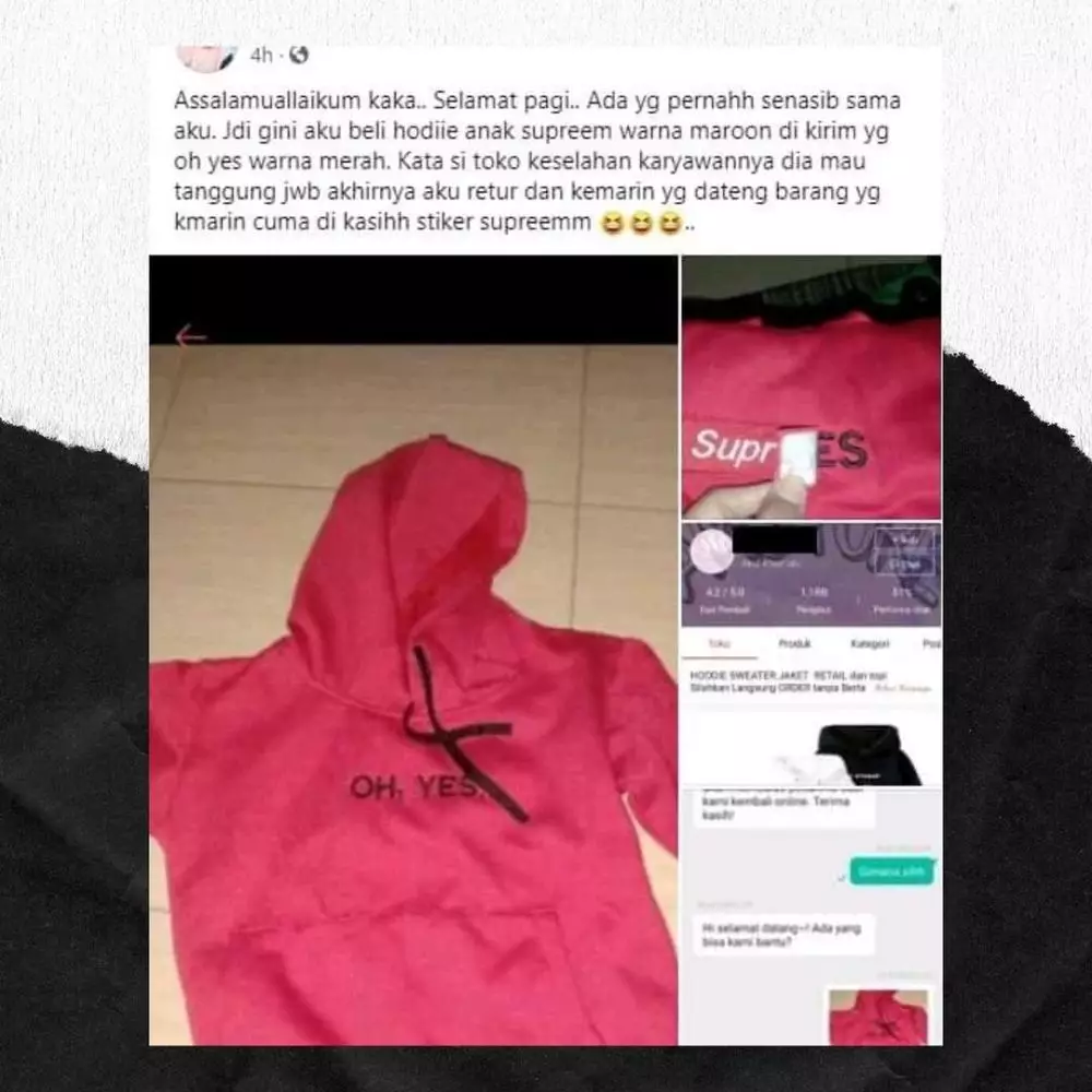 pembeli komplain gara-gara salah tulisan di baju © 2021 instagram.com
