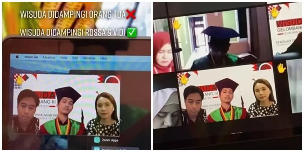 Wisuda didampingi Rossa dan Vidi Aldiano © Istimewa Wisuda didampingi Rossa dan Vidi Aldiano © Istimewa
