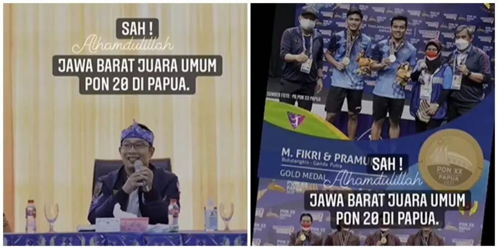 Ungkapan bangga Ridwan Kamil untuk kemenangan Jabar © Instagram