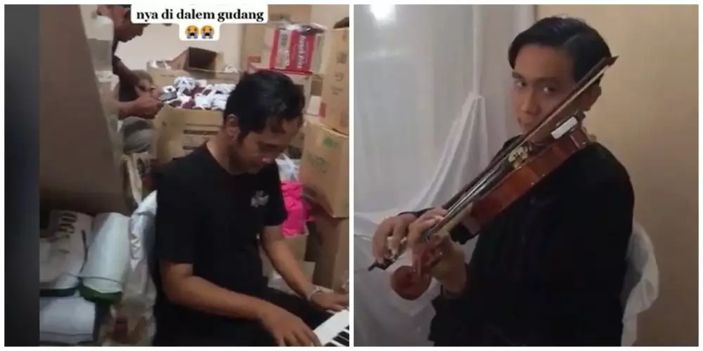 Penyanyi pernikahan di dalam gudang © TikTok