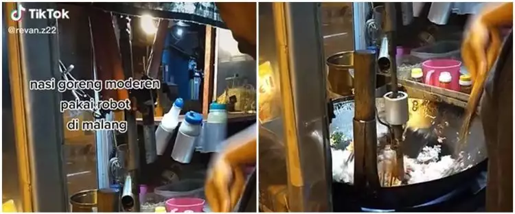 Penjual nasi goreng di Malang pakai robot saat masak, alasannya haru