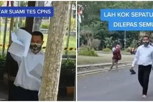 Perjuangan pria ikut tes CPNS ini penuh haru, kondisi sepatu disorot