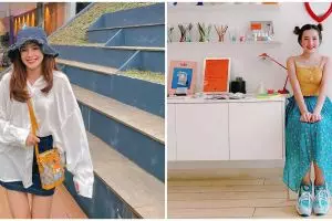 7 Cara padu padan Korean style ala Beby Tsabina, makin manis dan girly