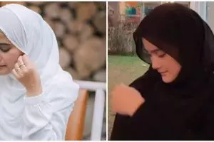 Disebut mirip, ini 7 adu gaya hijab Nadya Mustika dan istri Ridho DA