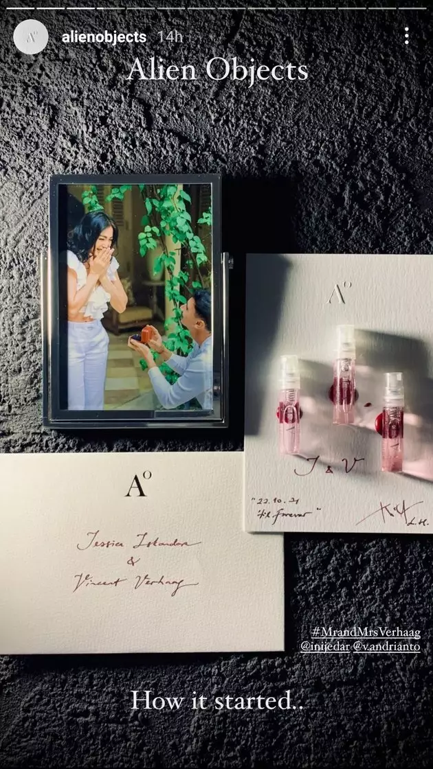 Detail suvenir pernikahan Jessica dan Vincent © Instagram Detail suvenir pernikahan Jessica dan Vincent © Instagram