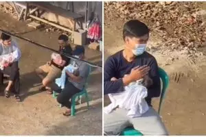 Viral video bapak-bapak momong anak, bikin ngakak plus salut