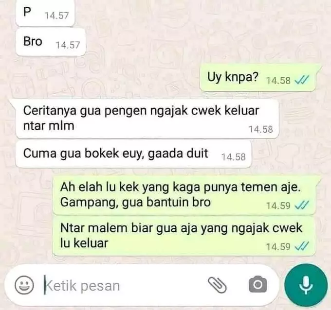 chat lucu ditikung teman nggak ya kira-kira © 2021 instagram.com