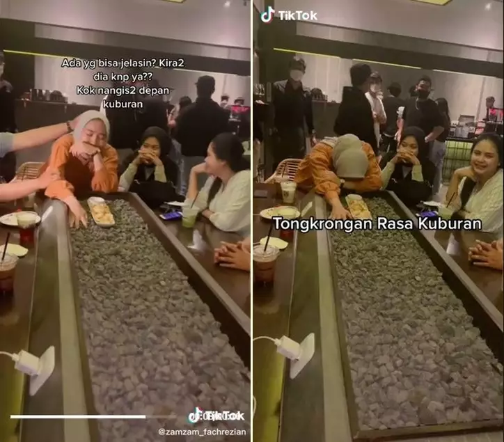 meja kafe mirip kuburan © 2021 brilio.net